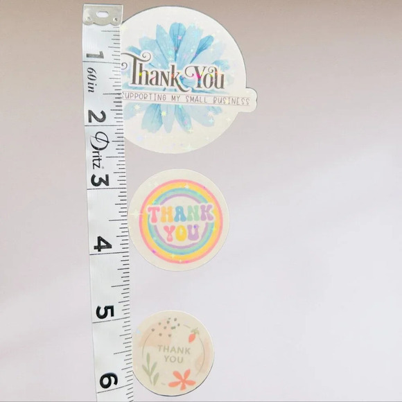 12 Die Cut Custom Thank You Stickers - Holographic & Waterproof - Save 37.5% - Picture 3 of 5